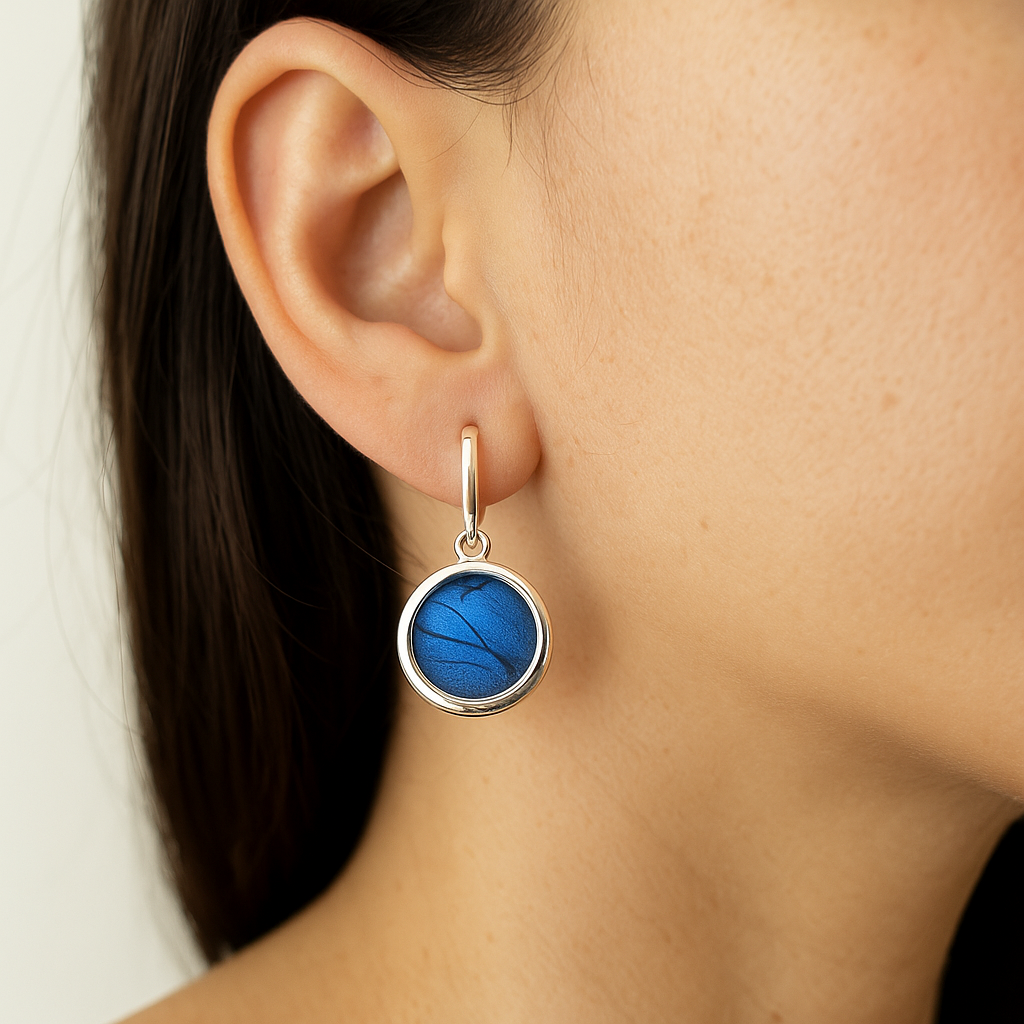 Aretes Fragmento de ala azul