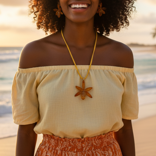 Juego de Orquídeas Naranjas