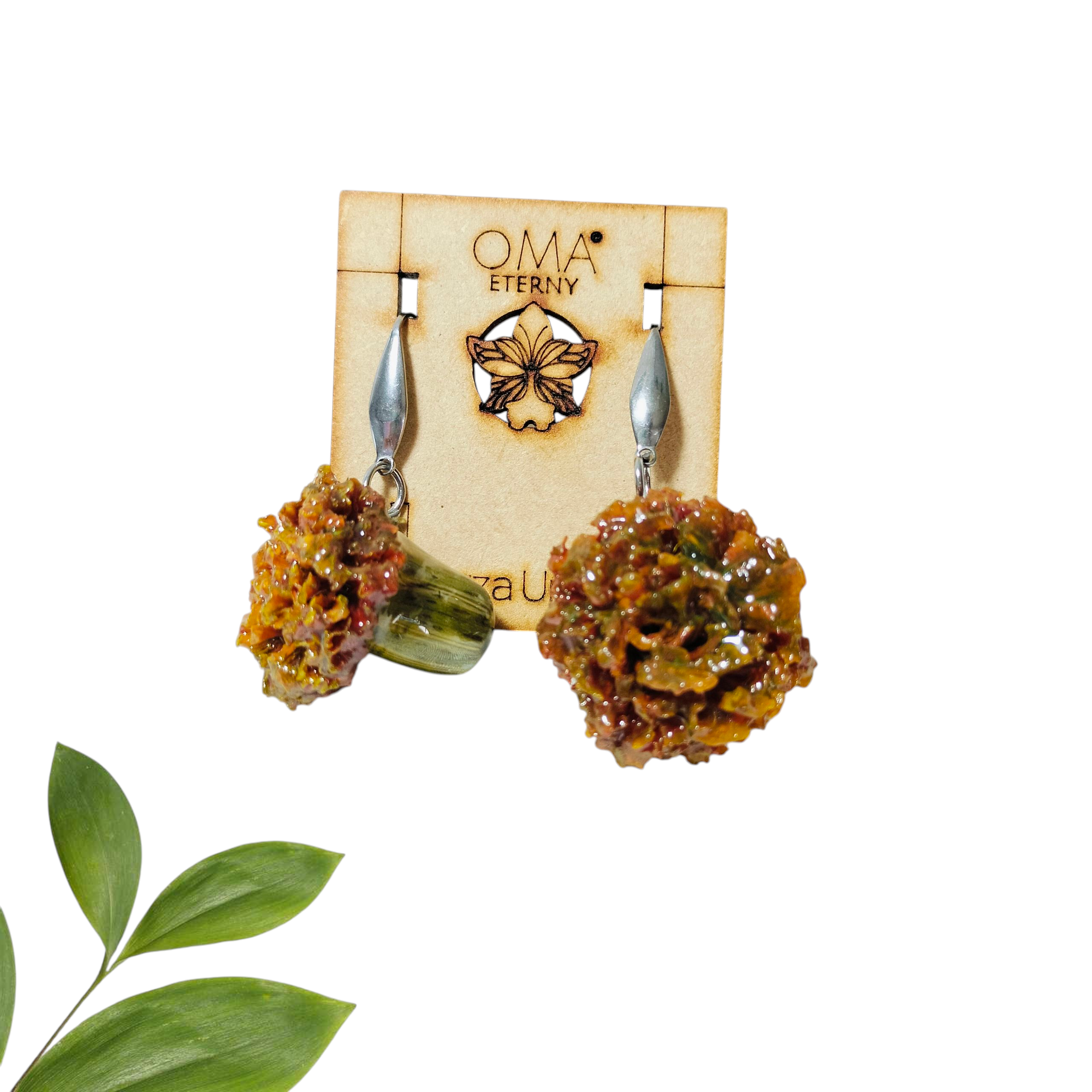 Aretes Colgantes de Cempasúchil
