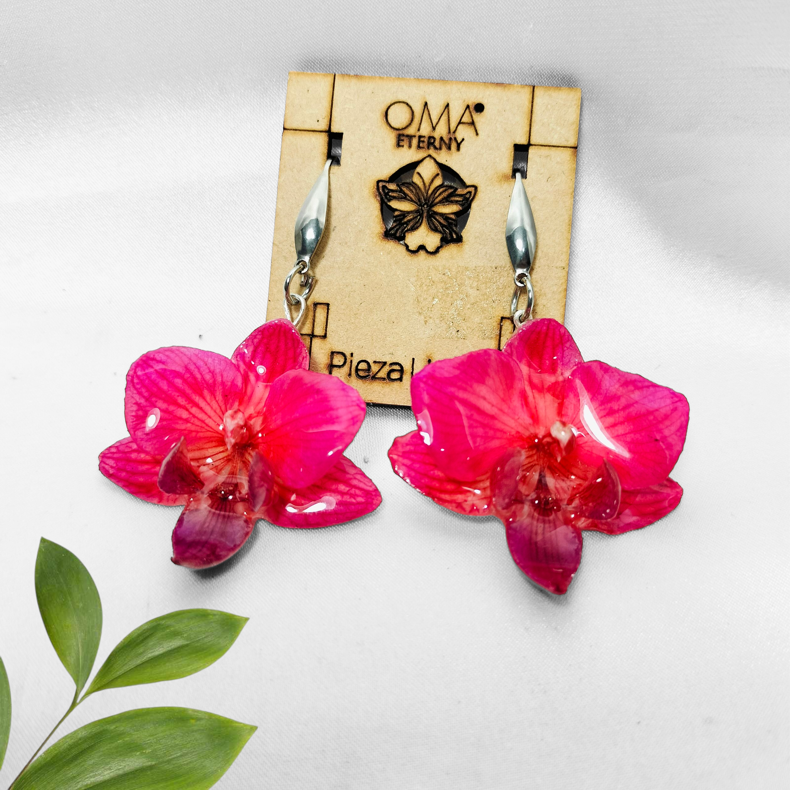 Aretes de Orquídea Fucsia
