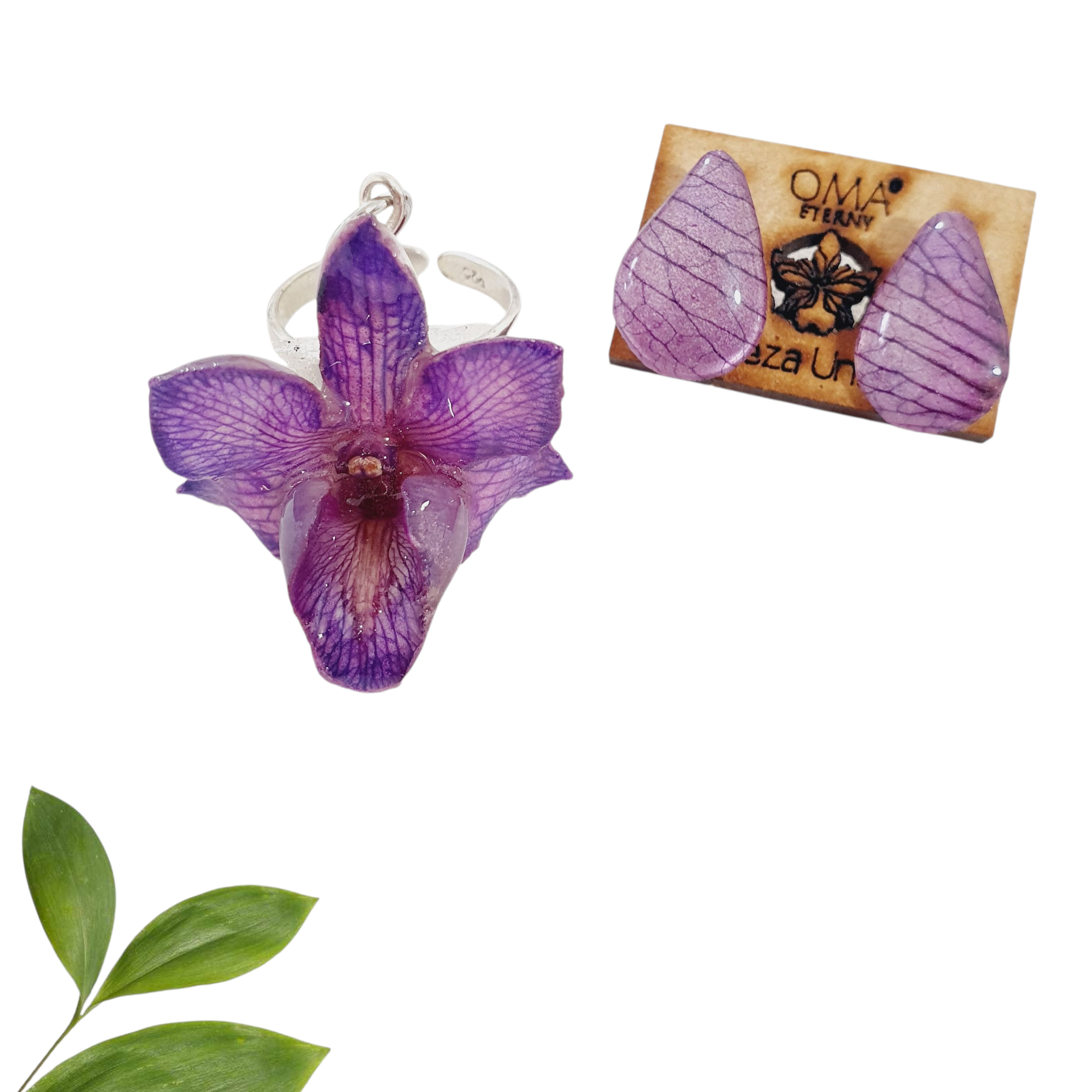 ANILLO orquídea dendrobium morada