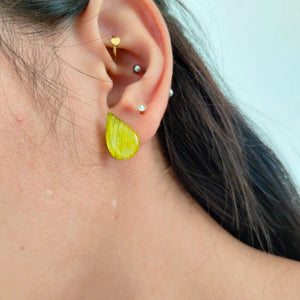 Aretes de pétalos de orquídea verdes