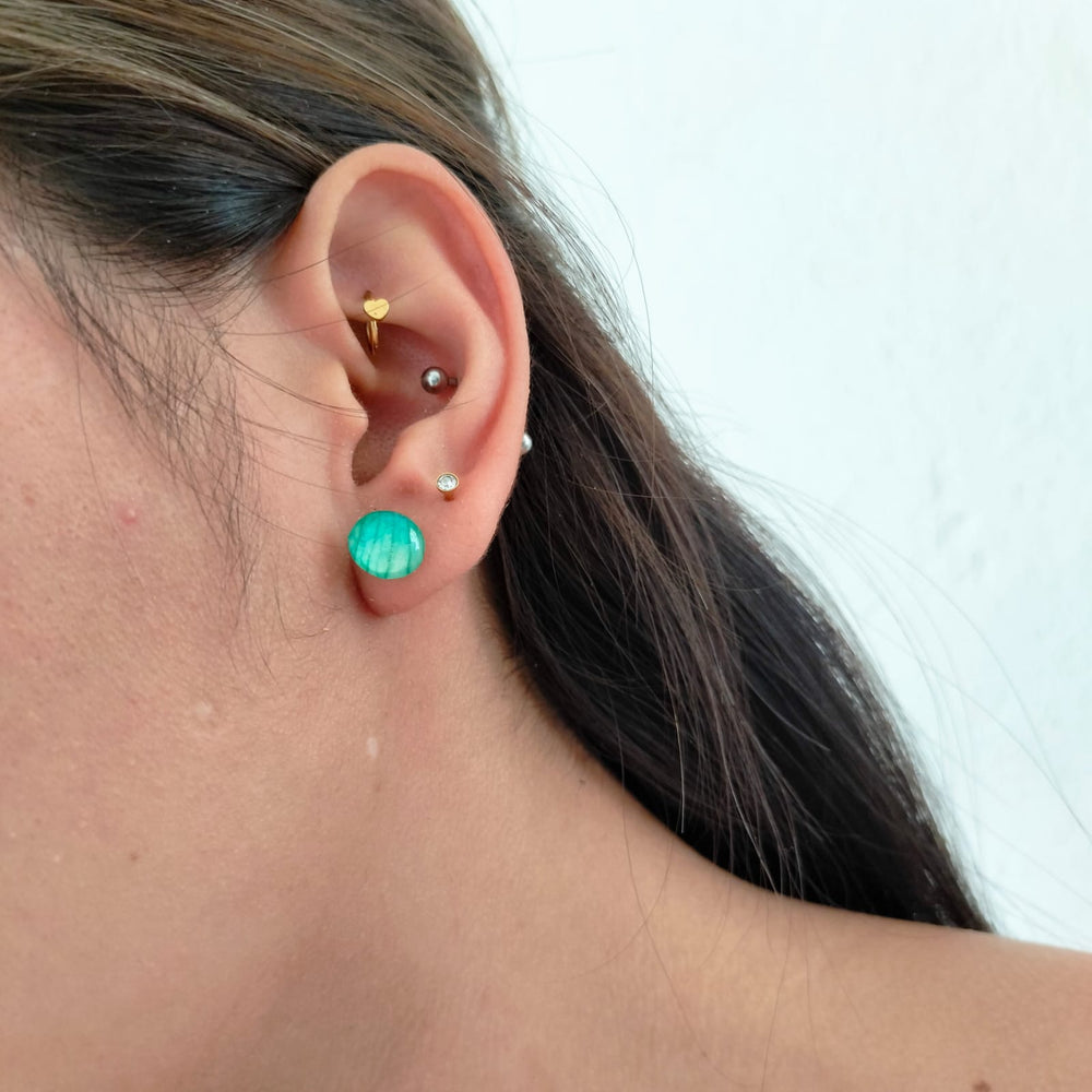 Aretes de pétalos de orquídea verdes